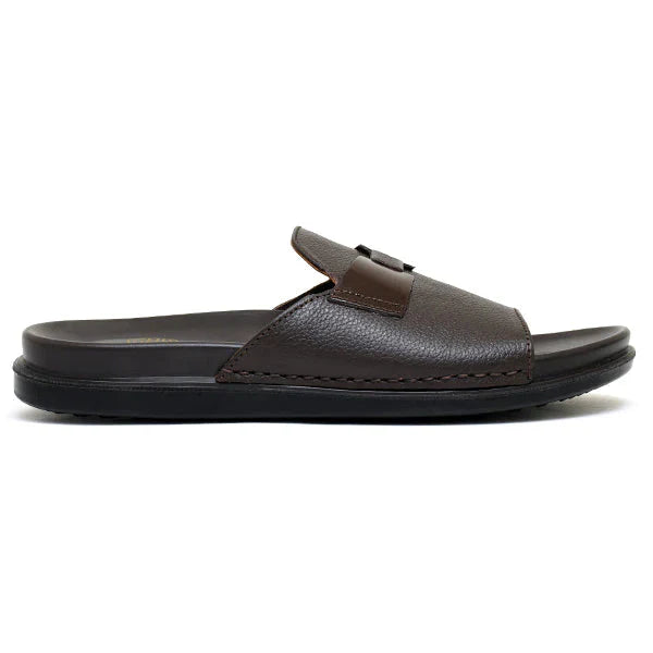 Comfortable Pure Leather Slippers in Black & Brown – Durable & Stylish   ST-65/AR-004