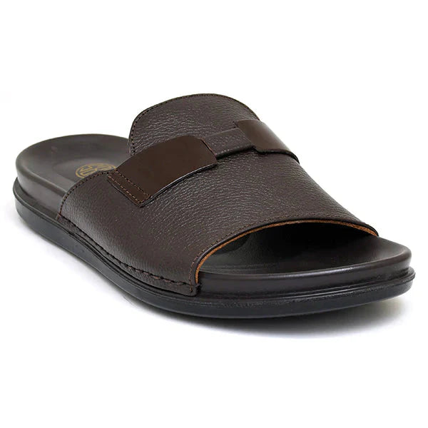 Comfortable Pure Leather Slippers in Black & Brown – Durable & Stylish   ST-65/AR-004