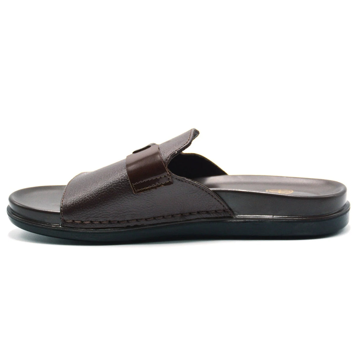 Comfortable Pure Leather Slippers in Black & Brown – Durable & Stylish   ST-65/AR-004