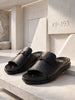 Comfortable Pure Leather Slippers in Black & Brown – Durable & Stylish   ST-65/AR-004